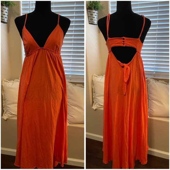 Free People Beach Coral Midi Dress - Picture 2 of 5